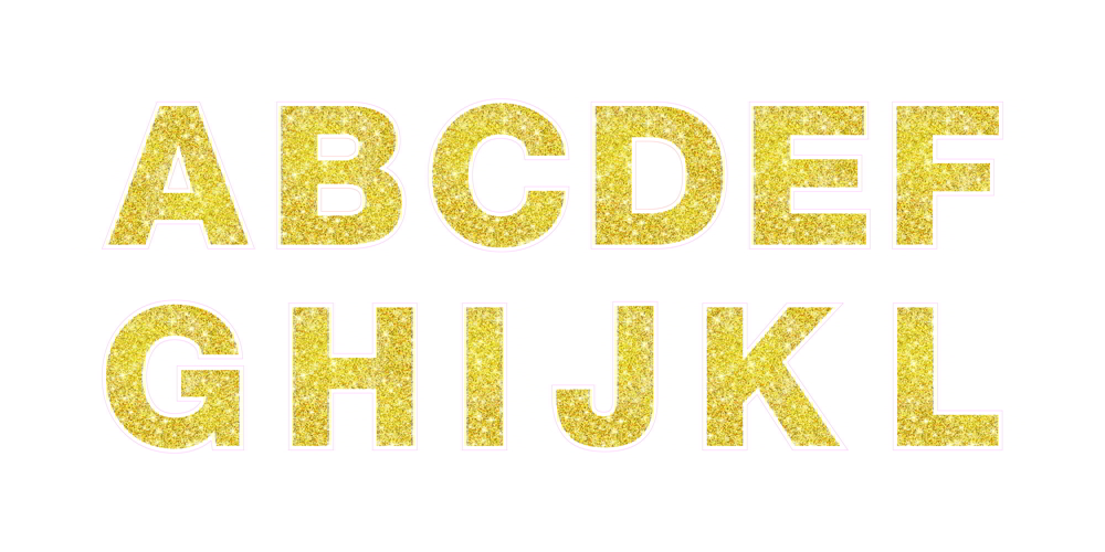 Gold Glitter Alphabet Template